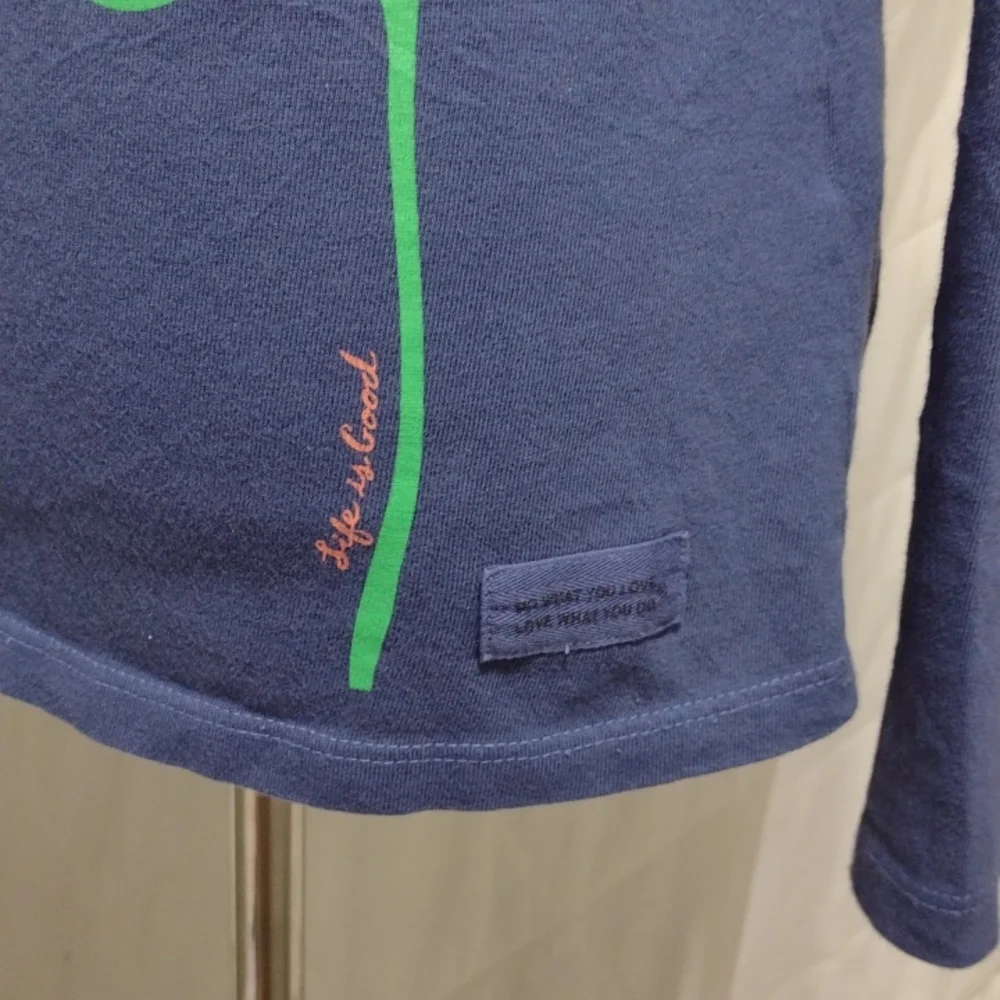 Beautiful blue Life is Good crusher tee, sz XS - Picture 3 of 12